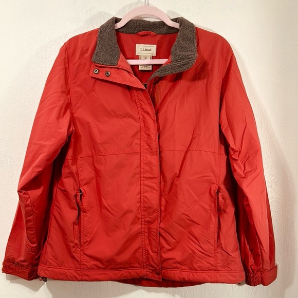 Vtg. L.L.Bean-Preppy Classic Chore Coat with fleece lining in coral.Size M - Picture 1 of 10